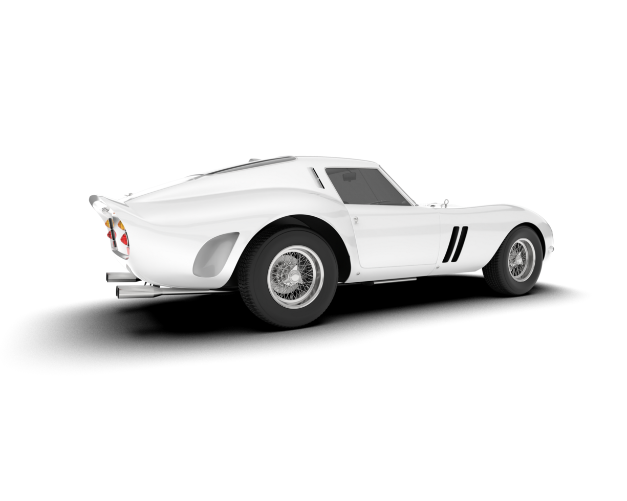 White sport car on transparent background. 3d rendering - illustration png