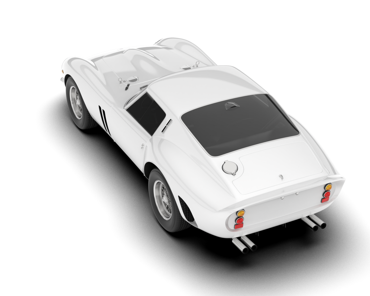 White sport car on transparent background. 3d rendering - illustration png