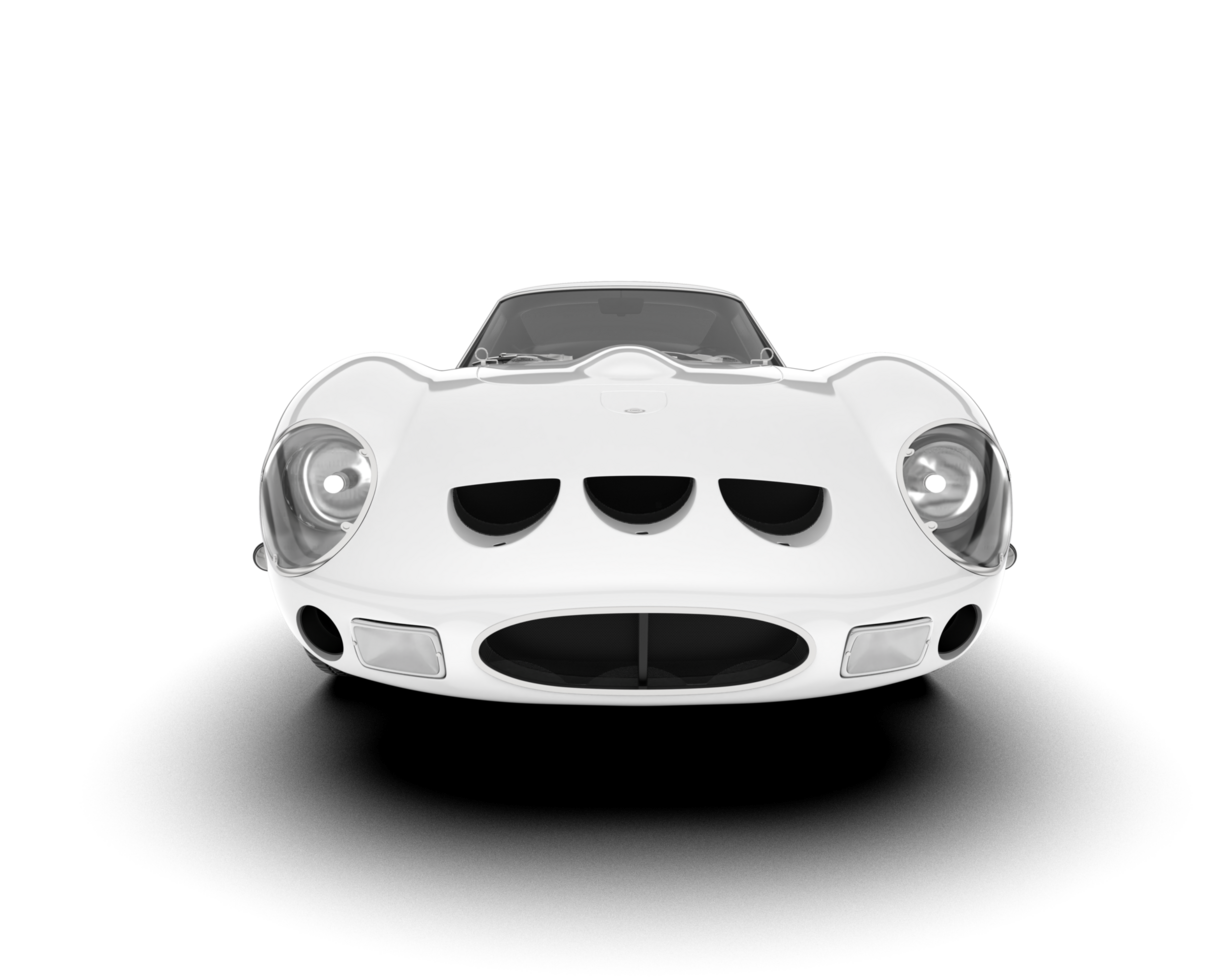 White sport car on transparent background. 3d rendering - illustration png