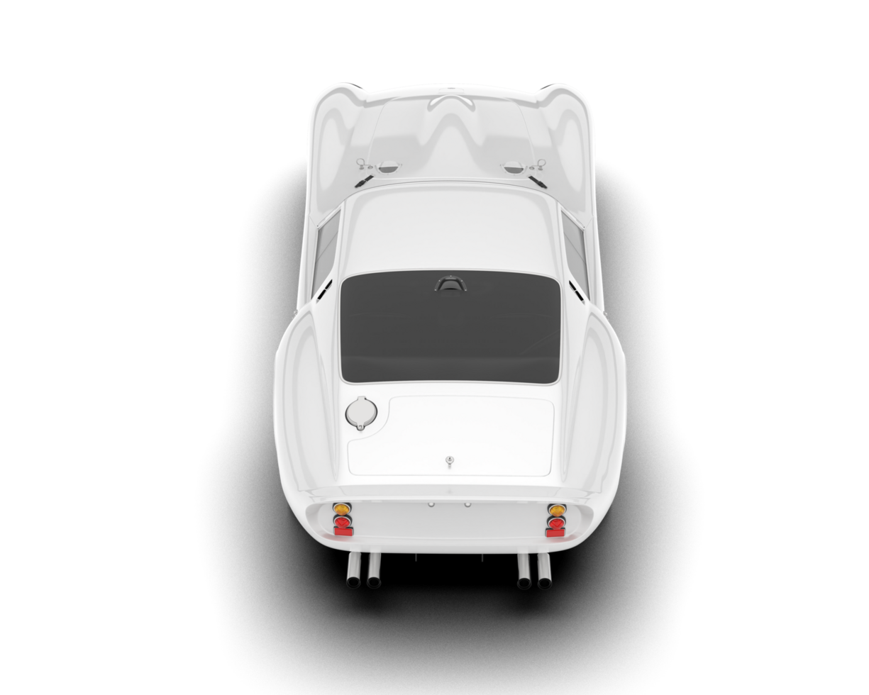 White sport car on transparent background. 3d rendering - illustration png