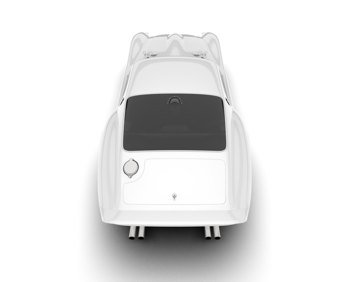 White sport car on transparent background. 3d rendering - illustration png