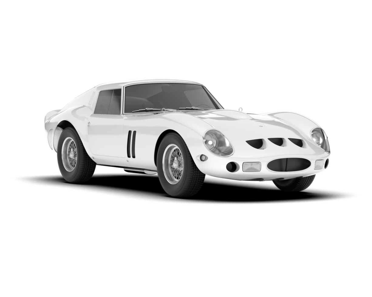 White sport car on transparent background. 3d rendering - illustration png