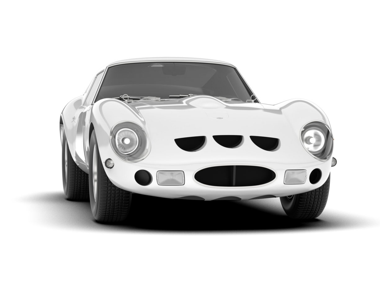 White sport car on transparent background. 3d rendering - illustration png