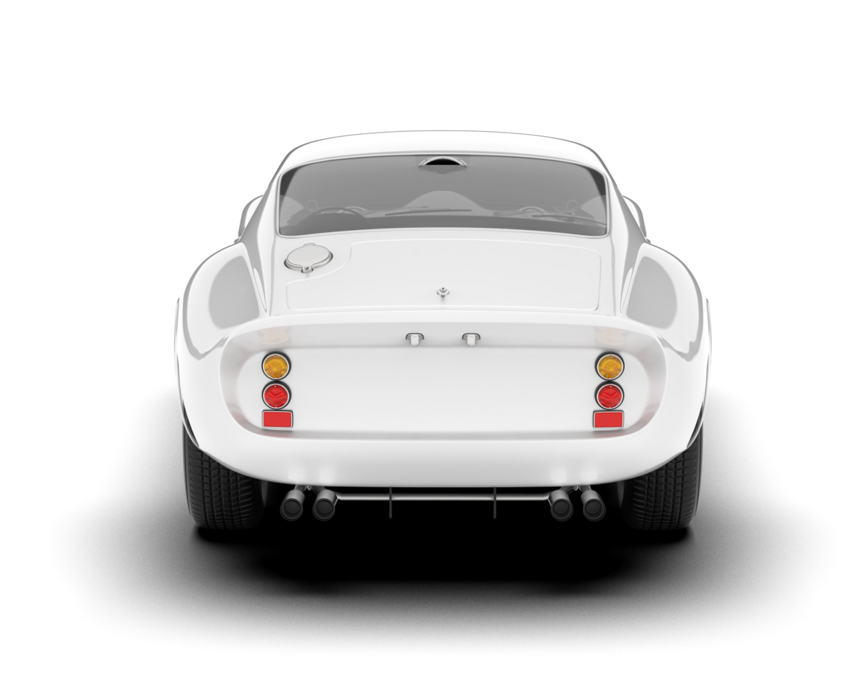 White sport car on transparent background. 3d rendering - illustration png