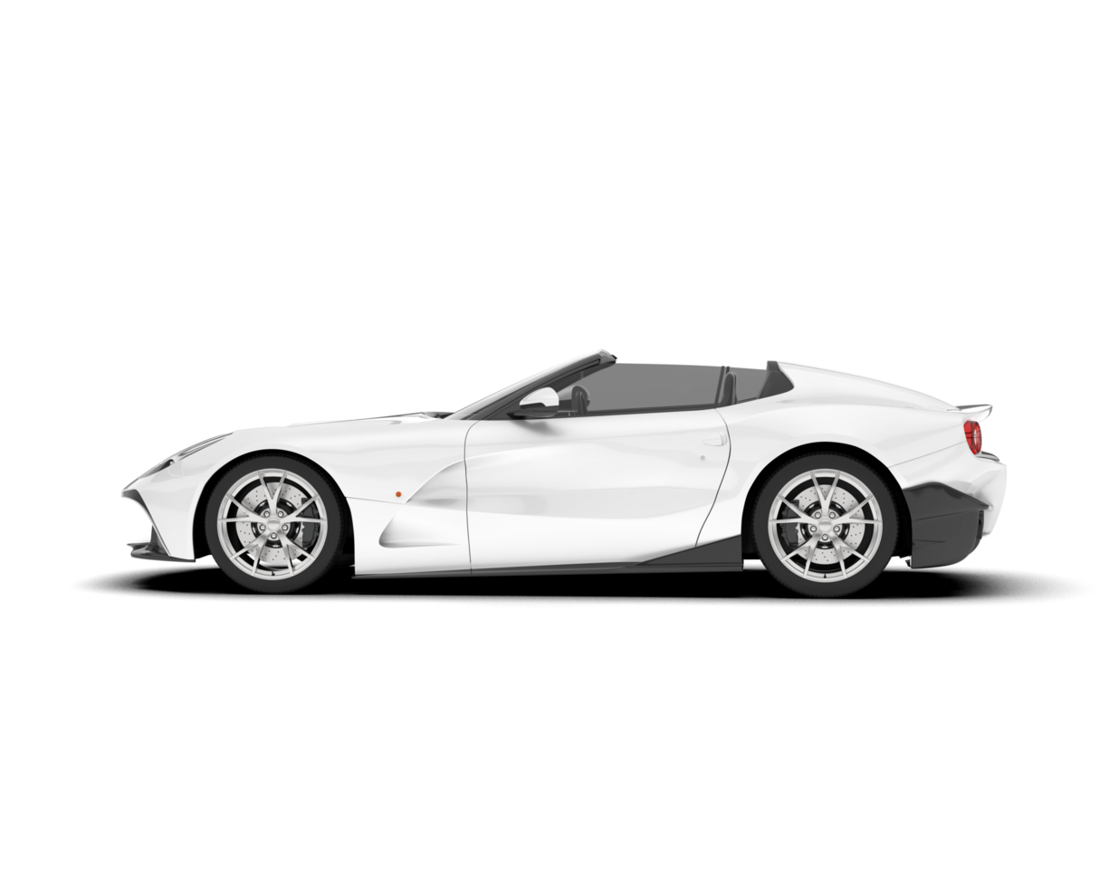 White sport car on transparent background. 3d rendering - illustration png