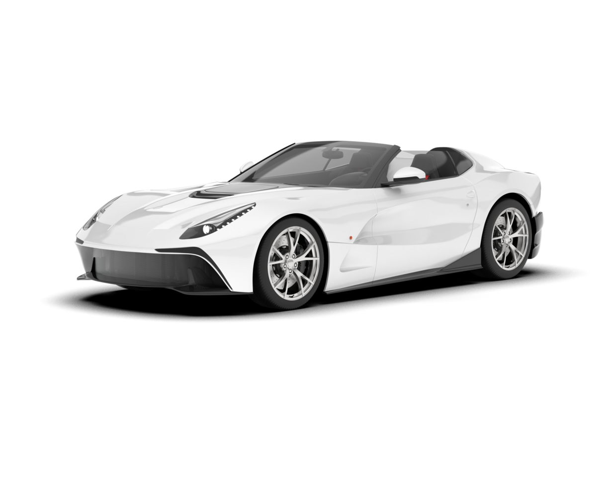 White sport car on transparent background. 3d rendering - illustration png