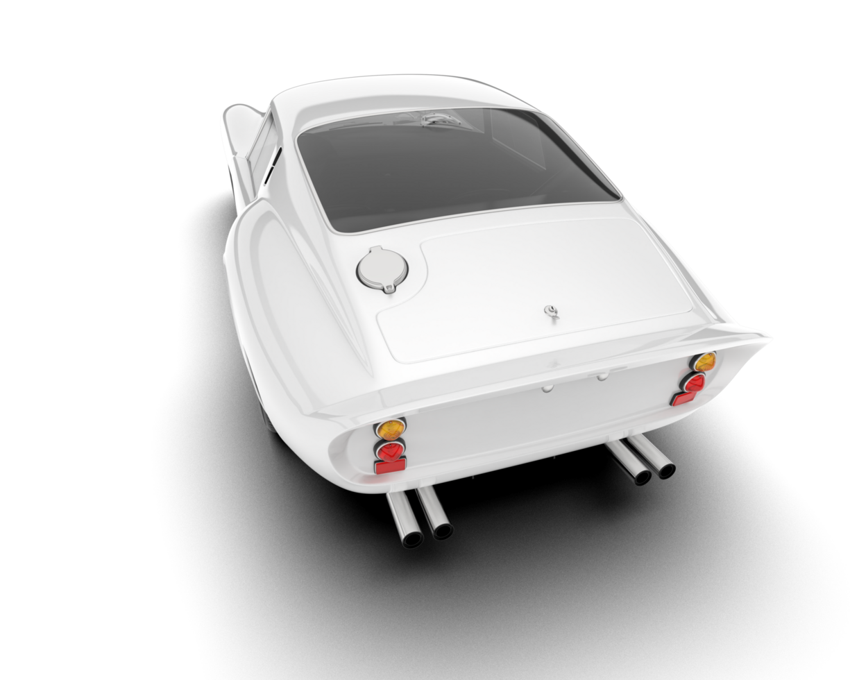 White sport car on transparent background. 3d rendering - illustration png