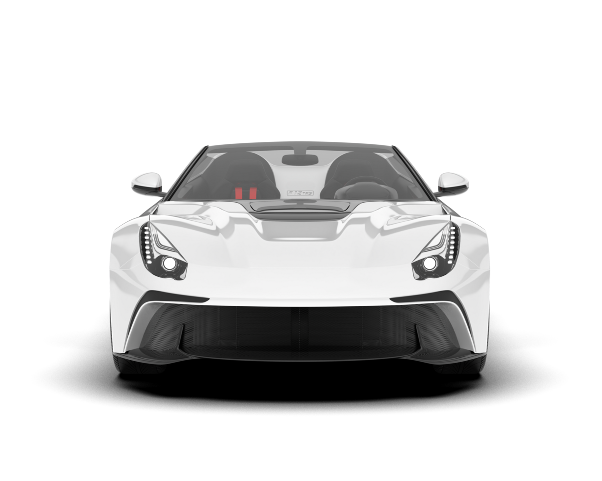 White sport car on transparent background. 3d rendering - illustration png