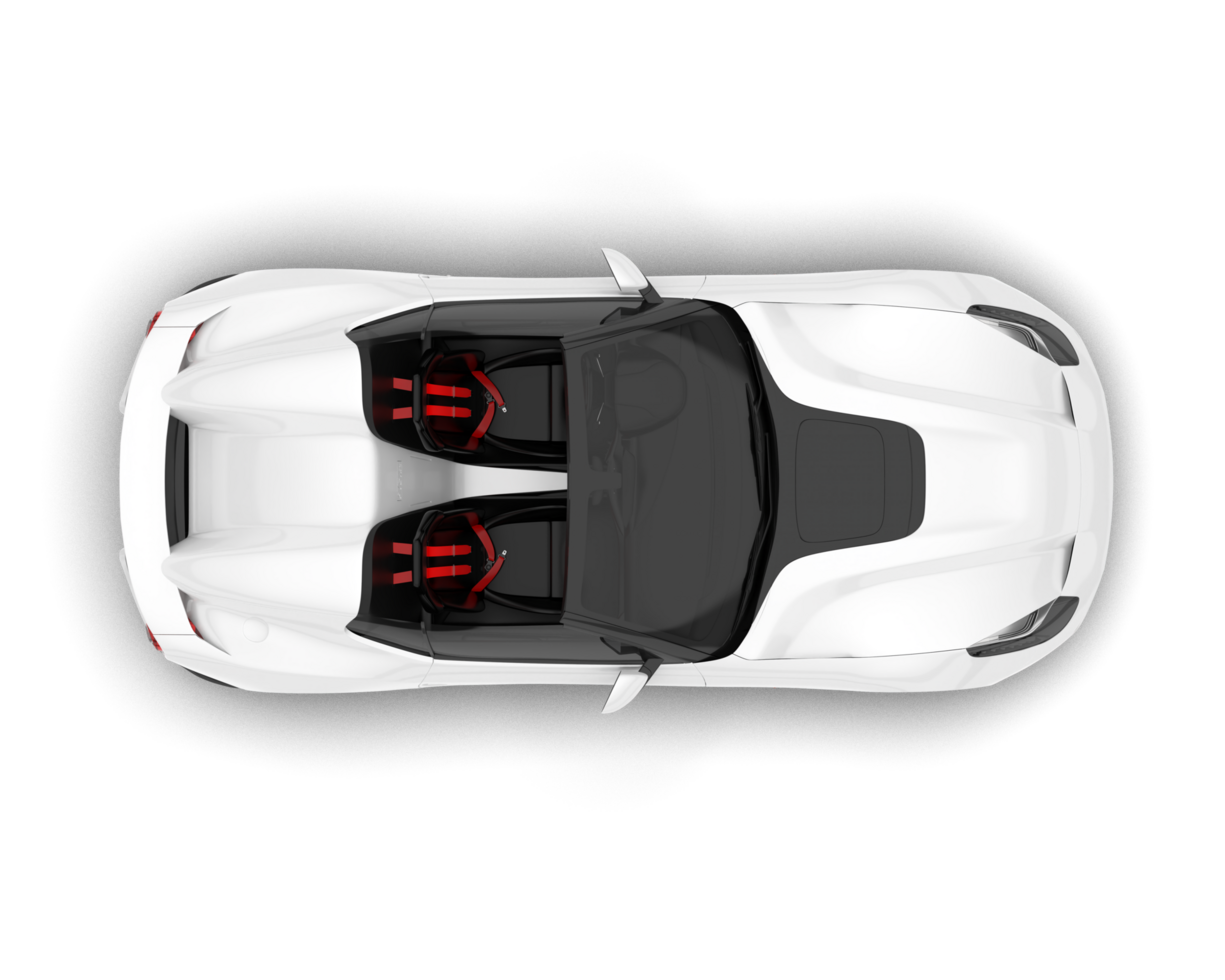 White sport car on transparent background. 3d rendering - illustration png