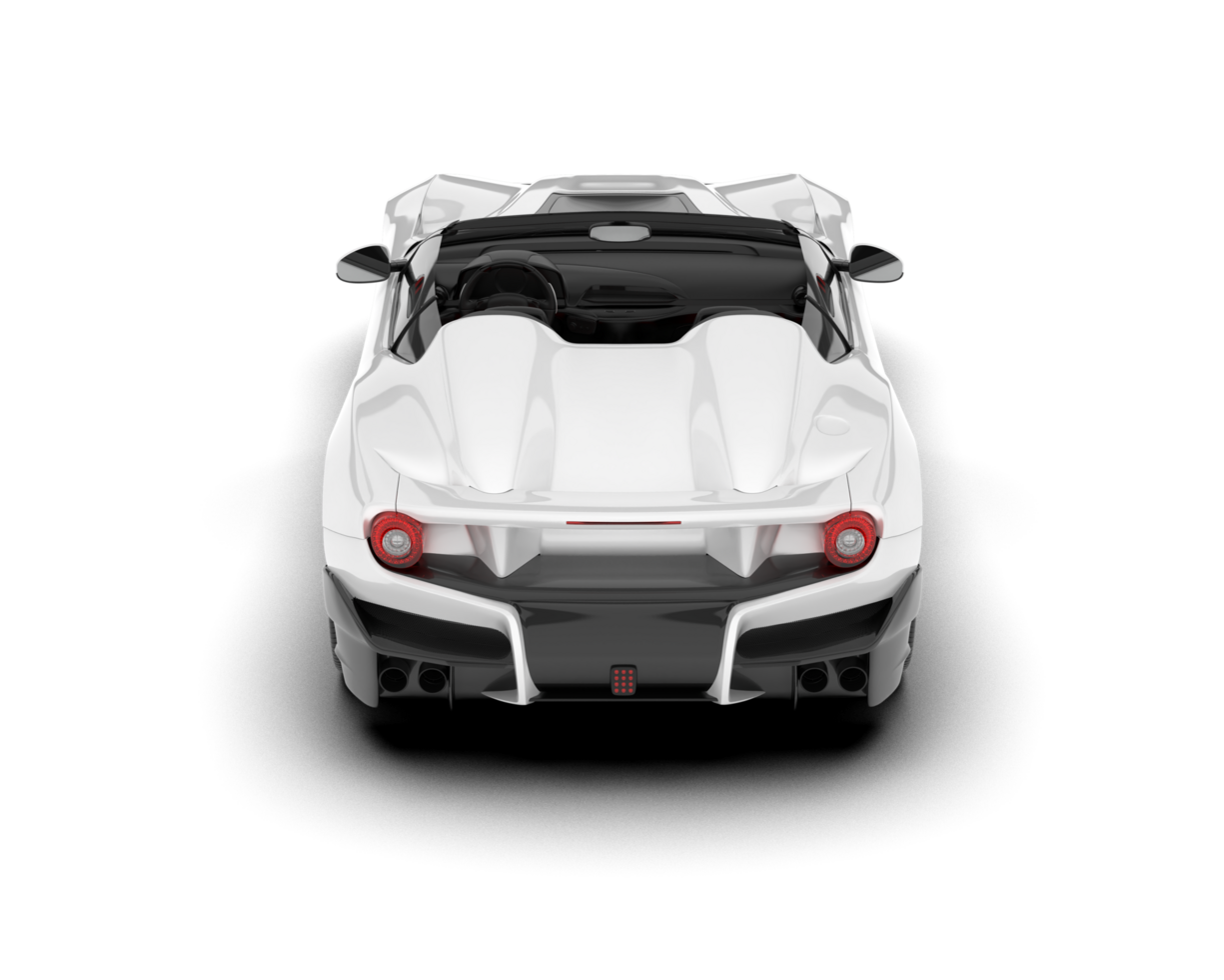 White sport car on transparent background. 3d rendering - illustration png