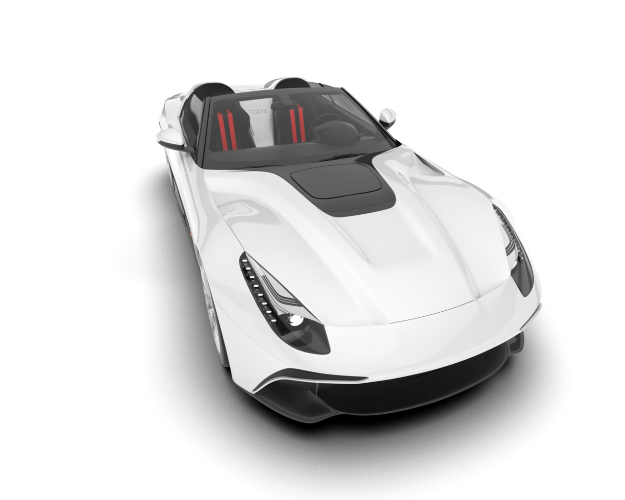 White sport car on transparent background. 3d rendering - illustration png