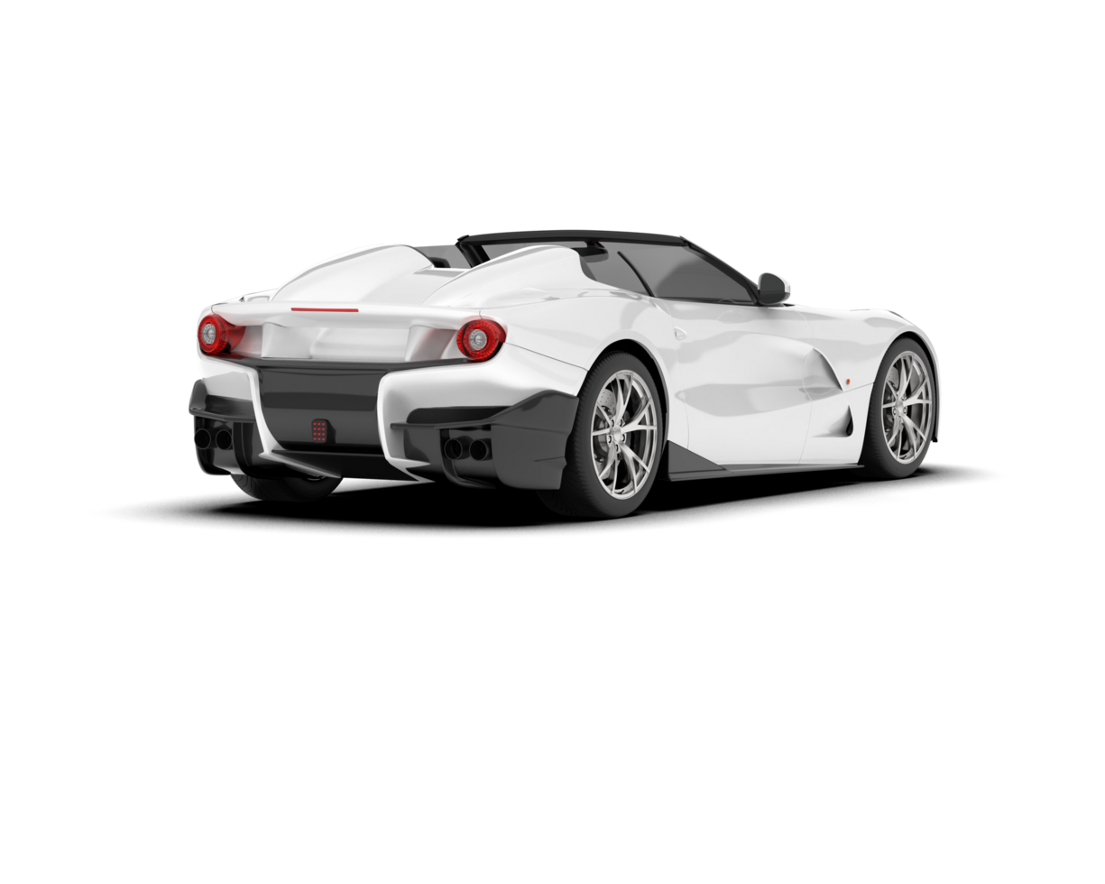 White sport car on transparent background. 3d rendering - illustration png