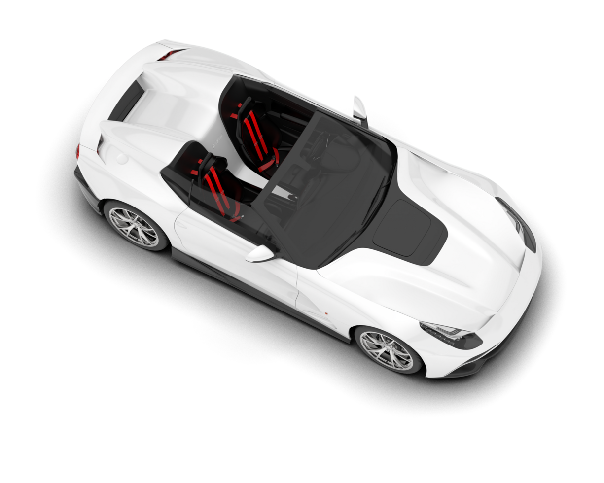 White sport car on transparent background. 3d rendering - illustration png