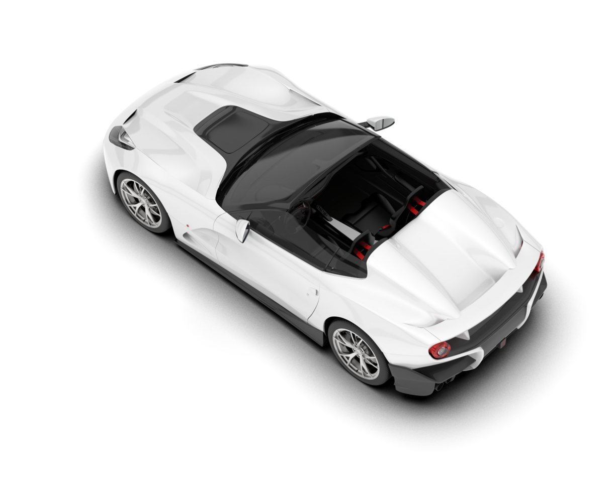 White sport car on transparent background. 3d rendering - illustration png