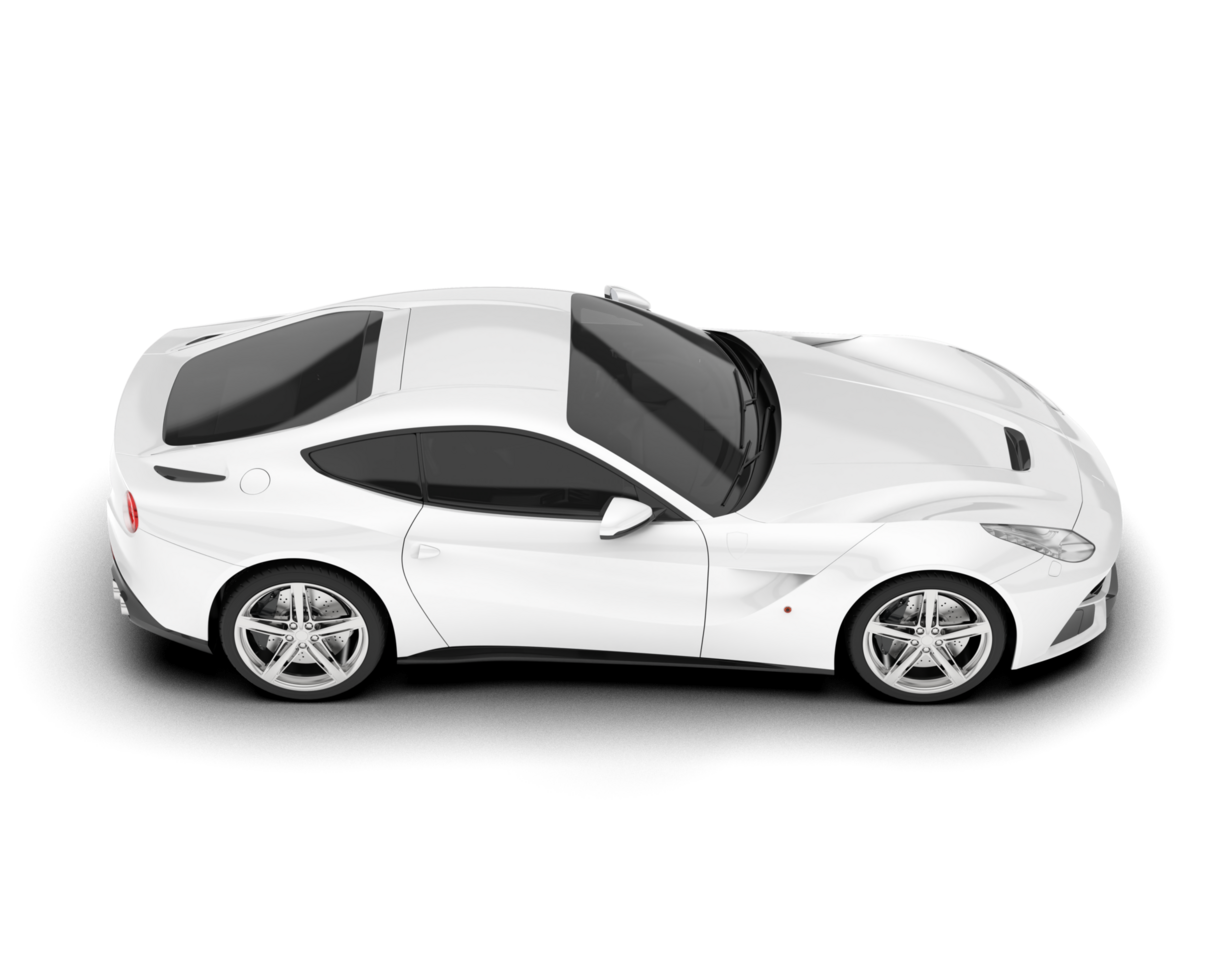 White sport car on transparent background. 3d rendering - illustration png