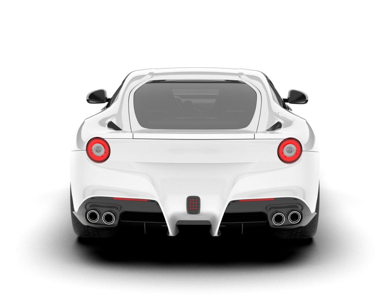 White sport car on transparent background. 3d rendering - illustration png