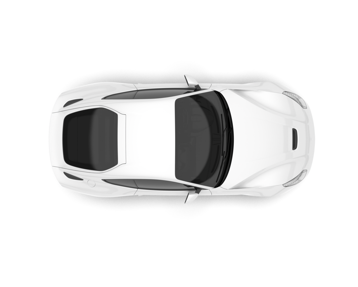 White sport car on transparent background. 3d rendering - illustration png