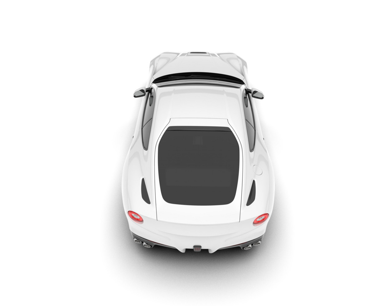 White sport car on transparent background. 3d rendering - illustration png