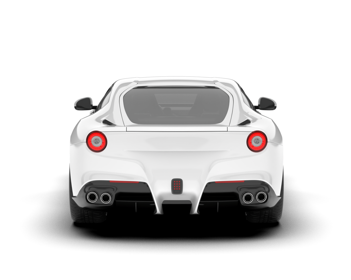 White sport car on transparent background. 3d rendering - illustration png