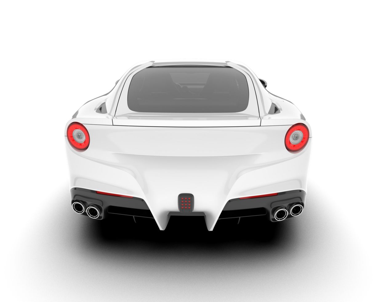 White sport car on transparent background. 3d rendering - illustration png