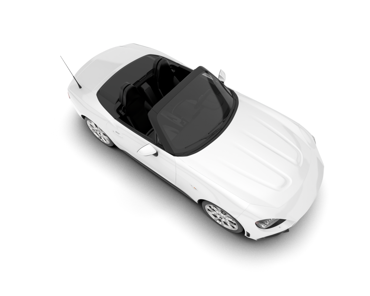 White sport car on transparent background. 3d rendering - illustration png