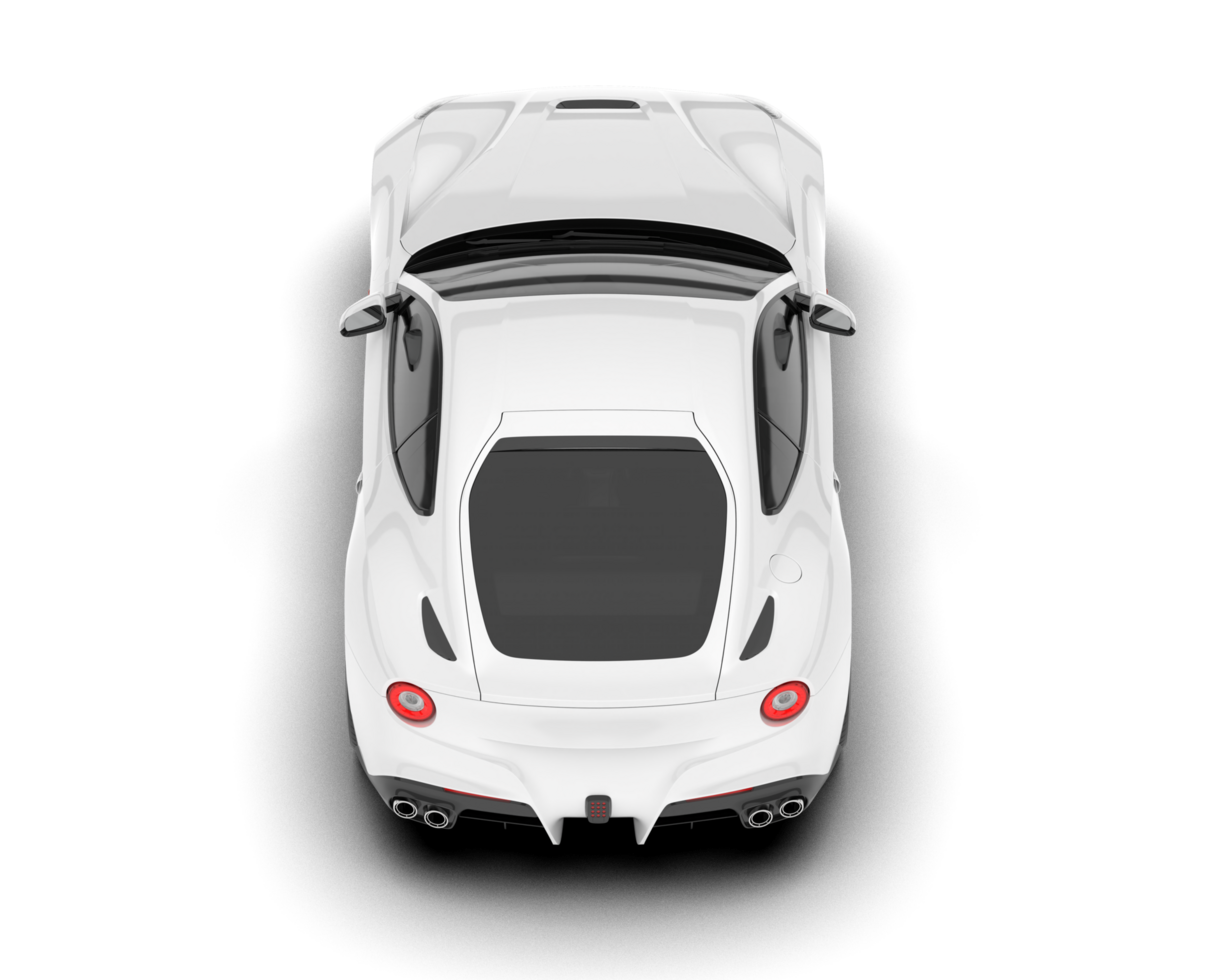 White sport car on transparent background. 3d rendering - illustration png