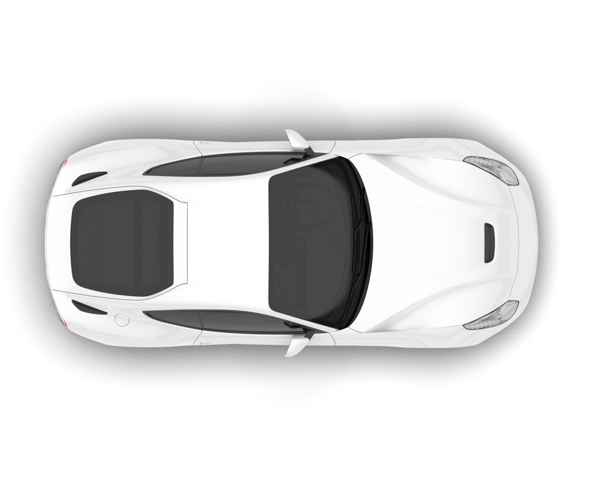 White sport car on transparent background. 3d rendering - illustration png