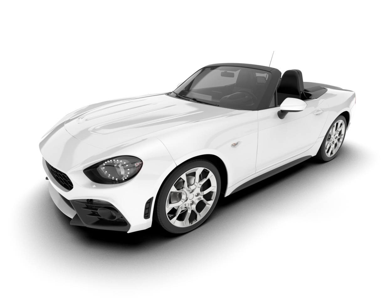 White sport car on transparent background. 3d rendering - illustration png