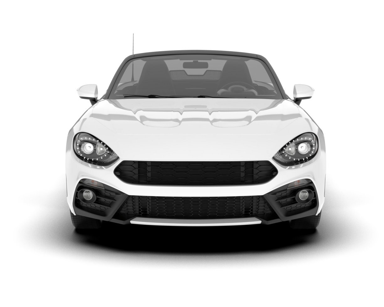 White sport car on transparent background. 3d rendering - illustration png