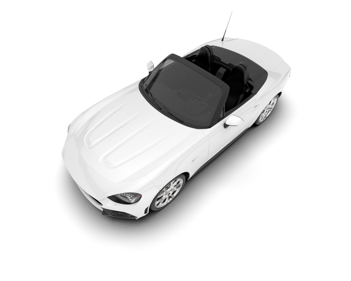 White sport car on transparent background. 3d rendering - illustration png