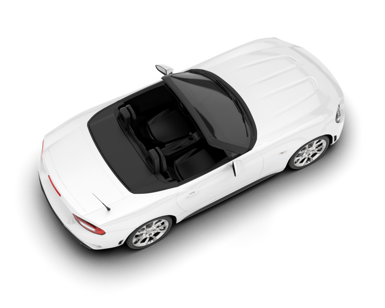 White sport car on transparent background. 3d rendering - illustration png