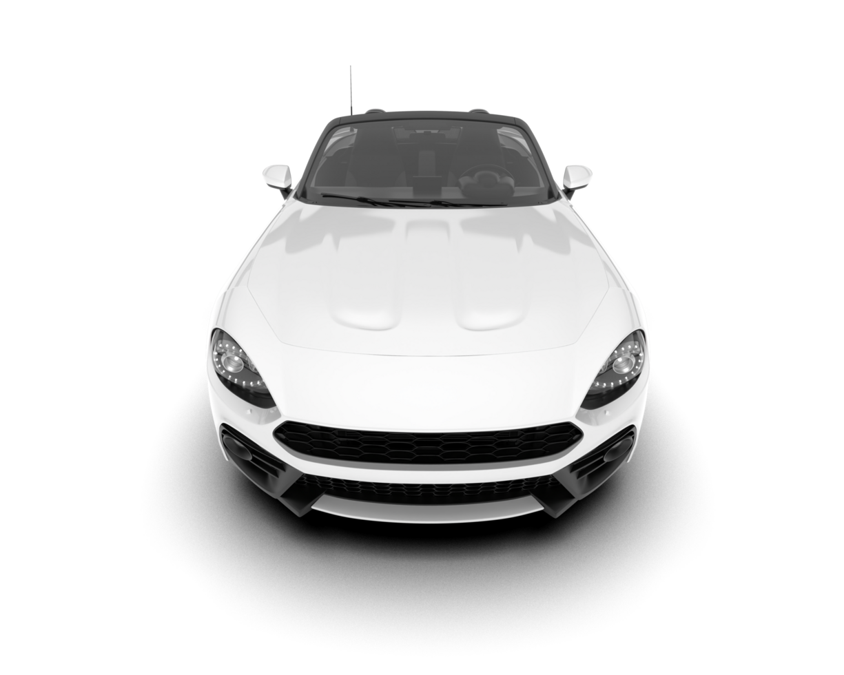 White sport car on transparent background. 3d rendering - illustration png
