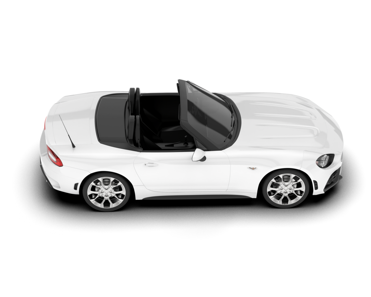 White sport car on transparent background. 3d rendering - illustration png