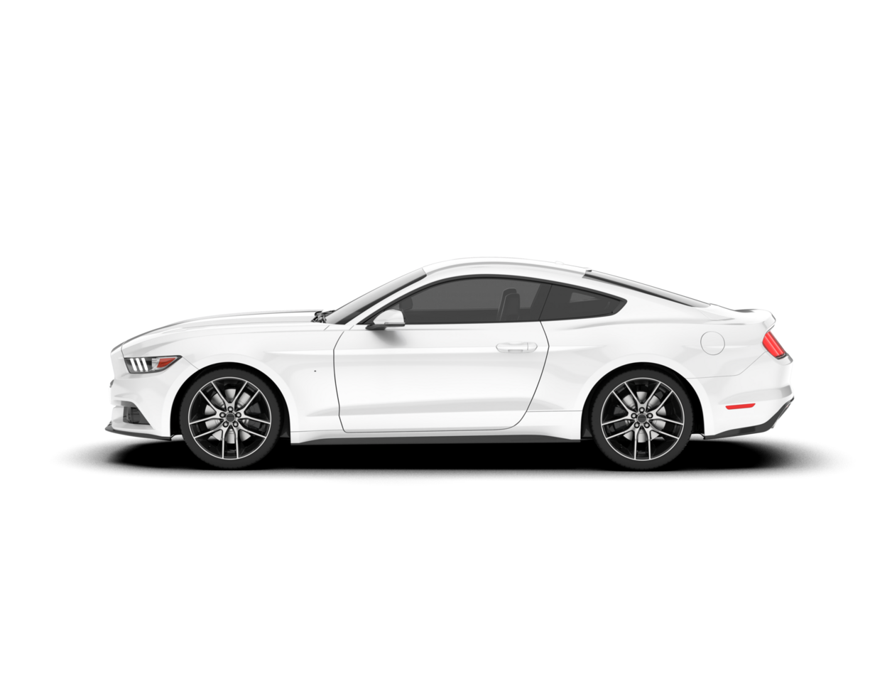White sport car on transparent background. 3d rendering - illustration png
