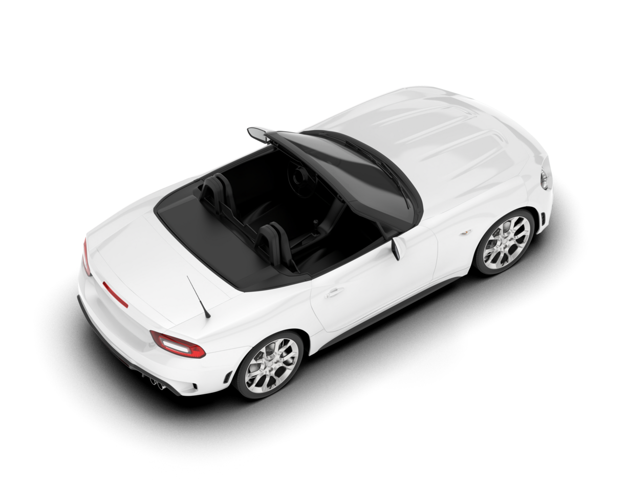 White sport car on transparent background. 3d rendering - illustration png