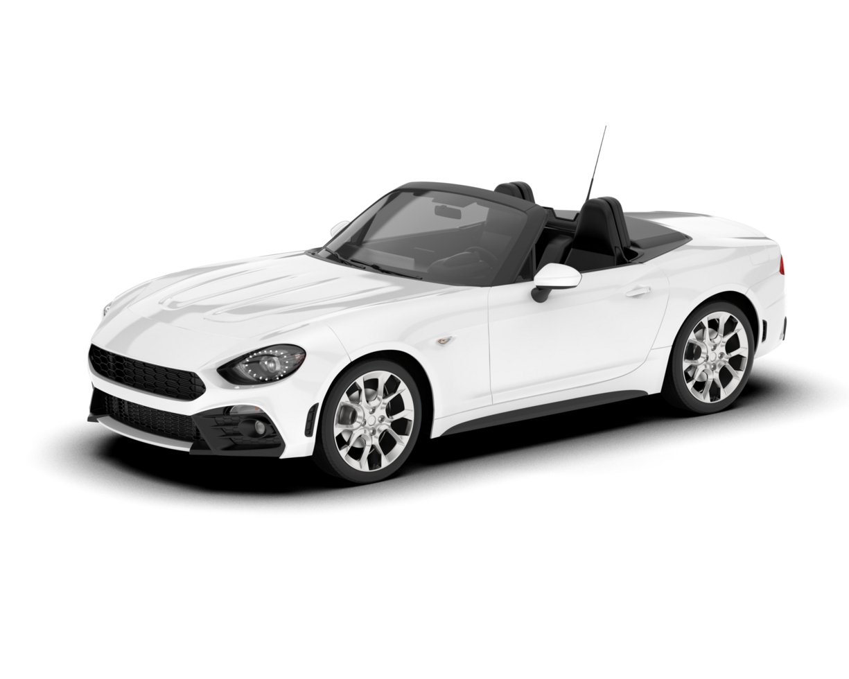 White sport car on transparent background. 3d rendering - illustration png