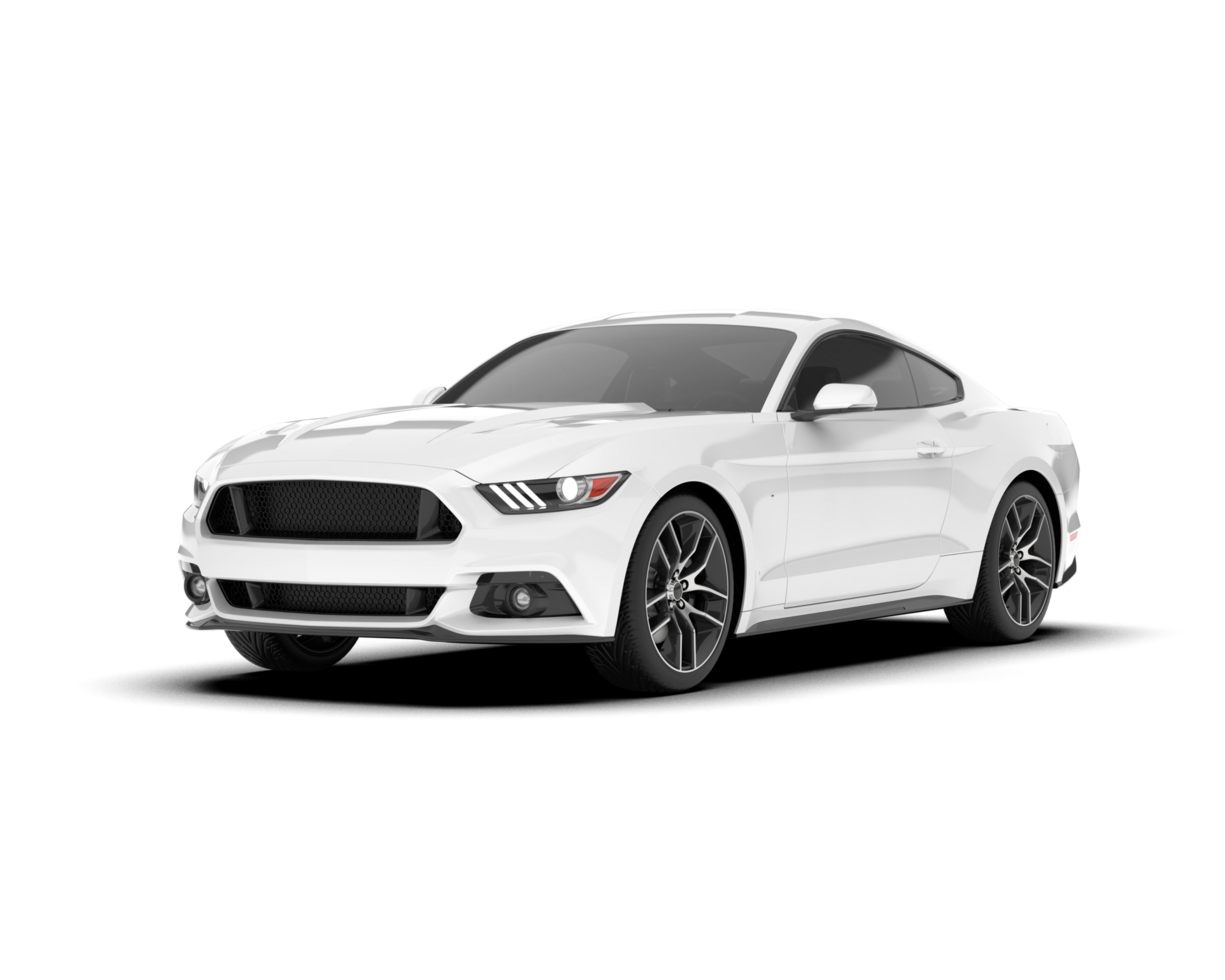 White sport car on transparent background. 3d rendering - illustration png
