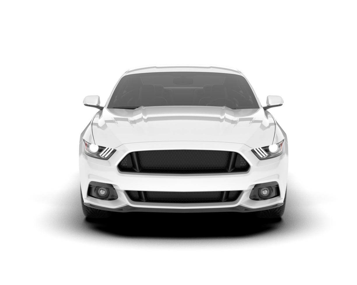 White sport car on transparent background. 3d rendering - illustration png