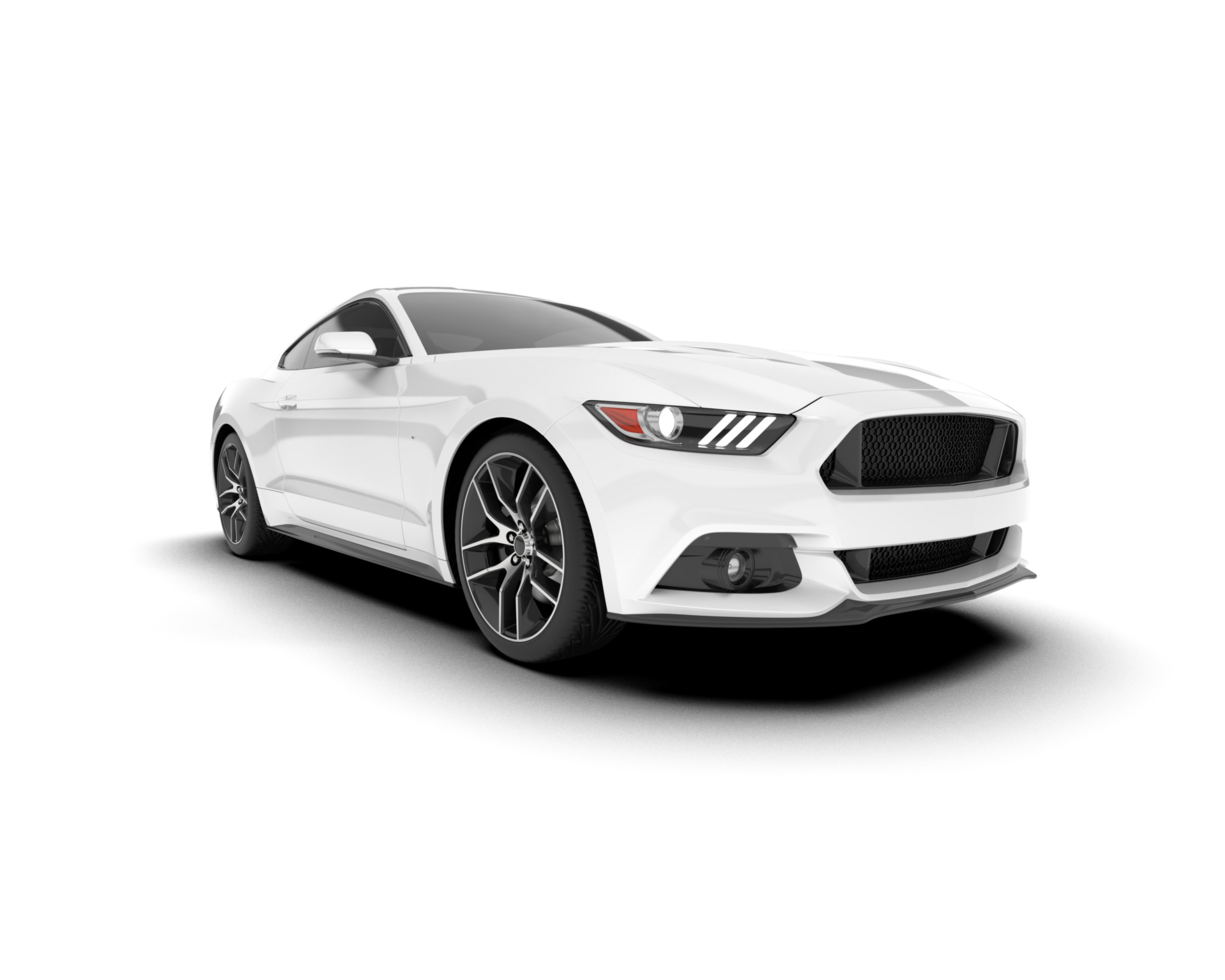 White sport car on transparent background. 3d rendering - illustration png