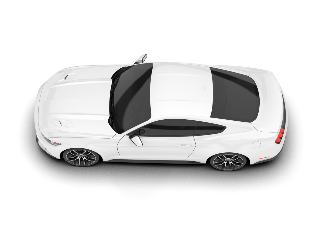 White sport car on transparent background. 3d rendering - illustration png