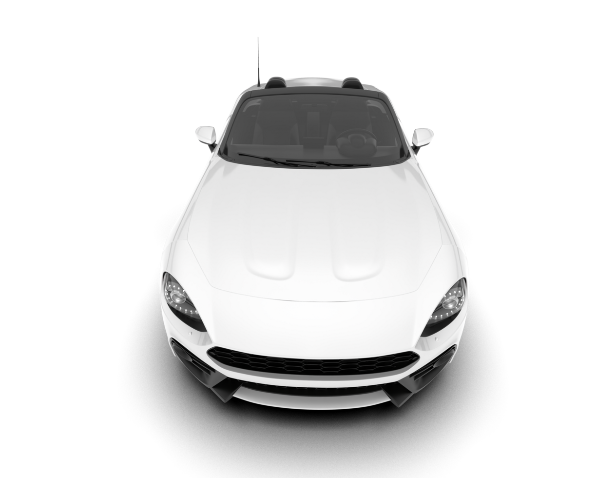 White sport car on transparent background. 3d rendering - illustration png
