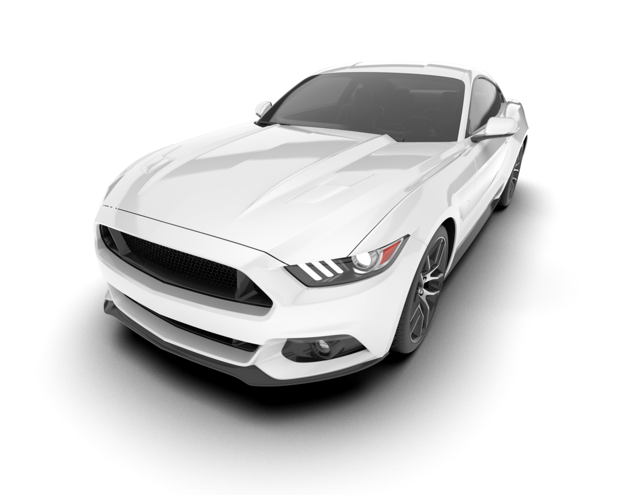 White sport car on transparent background. 3d rendering - illustration png