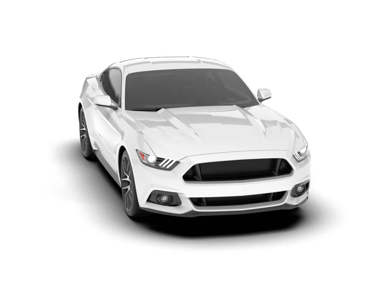 White sport car on transparent background. 3d rendering - illustration png