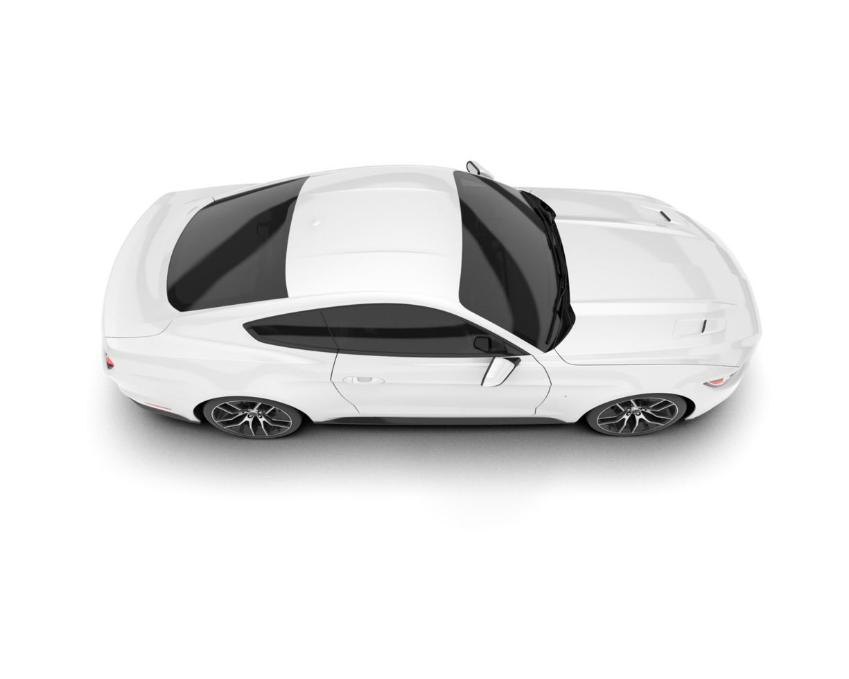 White sport car on transparent background. 3d rendering - illustration png