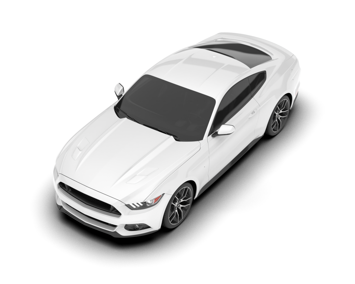 White sport car on transparent background. 3d rendering - illustration png