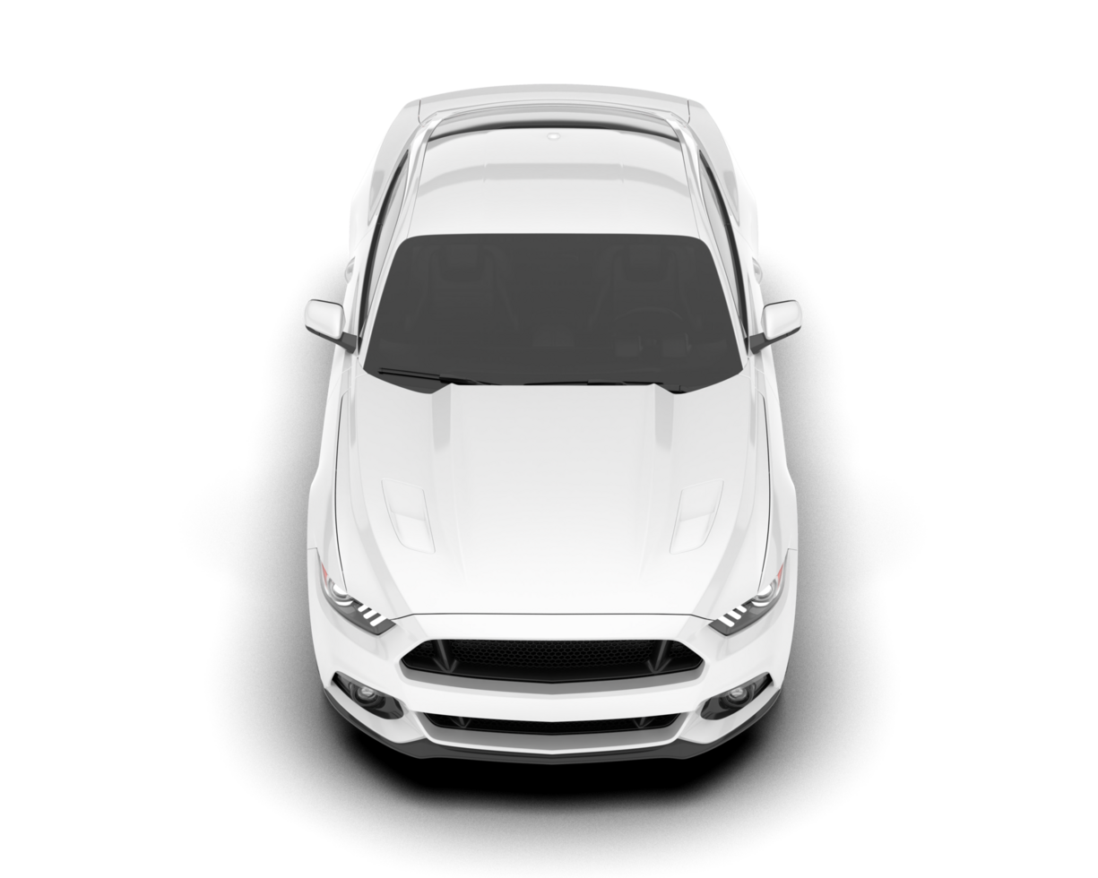 White sport car on transparent background. 3d rendering - illustration png
