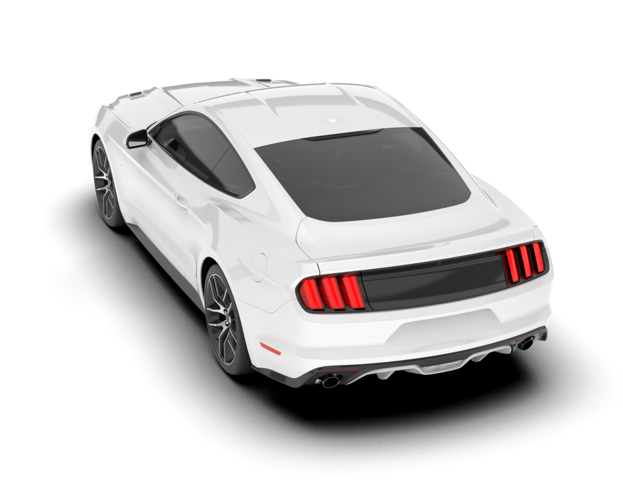 White sport car on transparent background. 3d rendering - illustration png