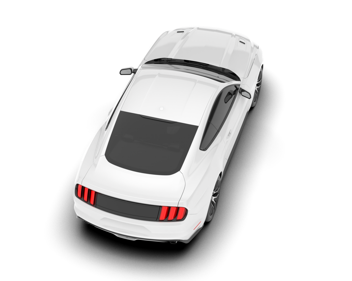 White sport car on transparent background. 3d rendering - illustration png