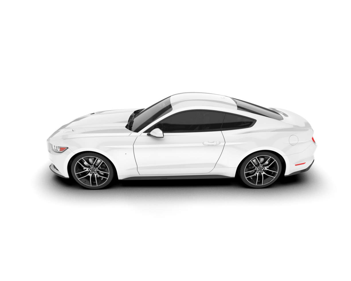 White sport car on transparent background. 3d rendering - illustration png