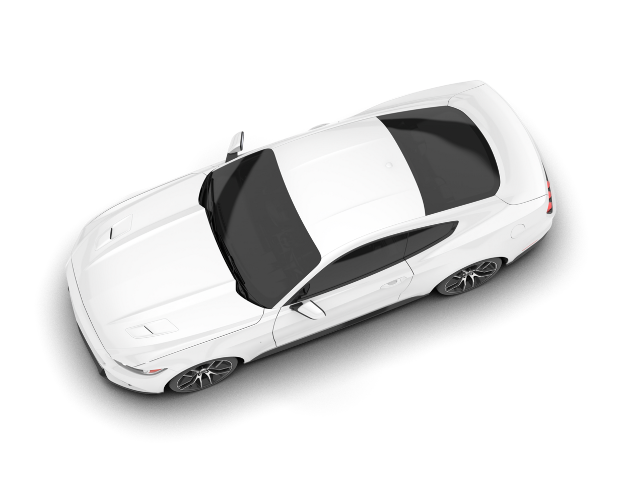 White sport car on transparent background. 3d rendering - illustration png
